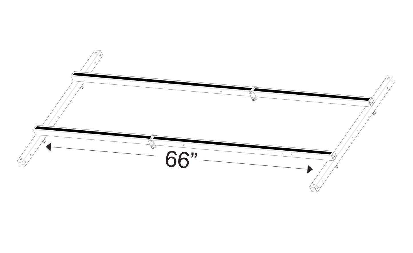 RAD REH66 air handler equipment hanger 66 inch dimensional view
