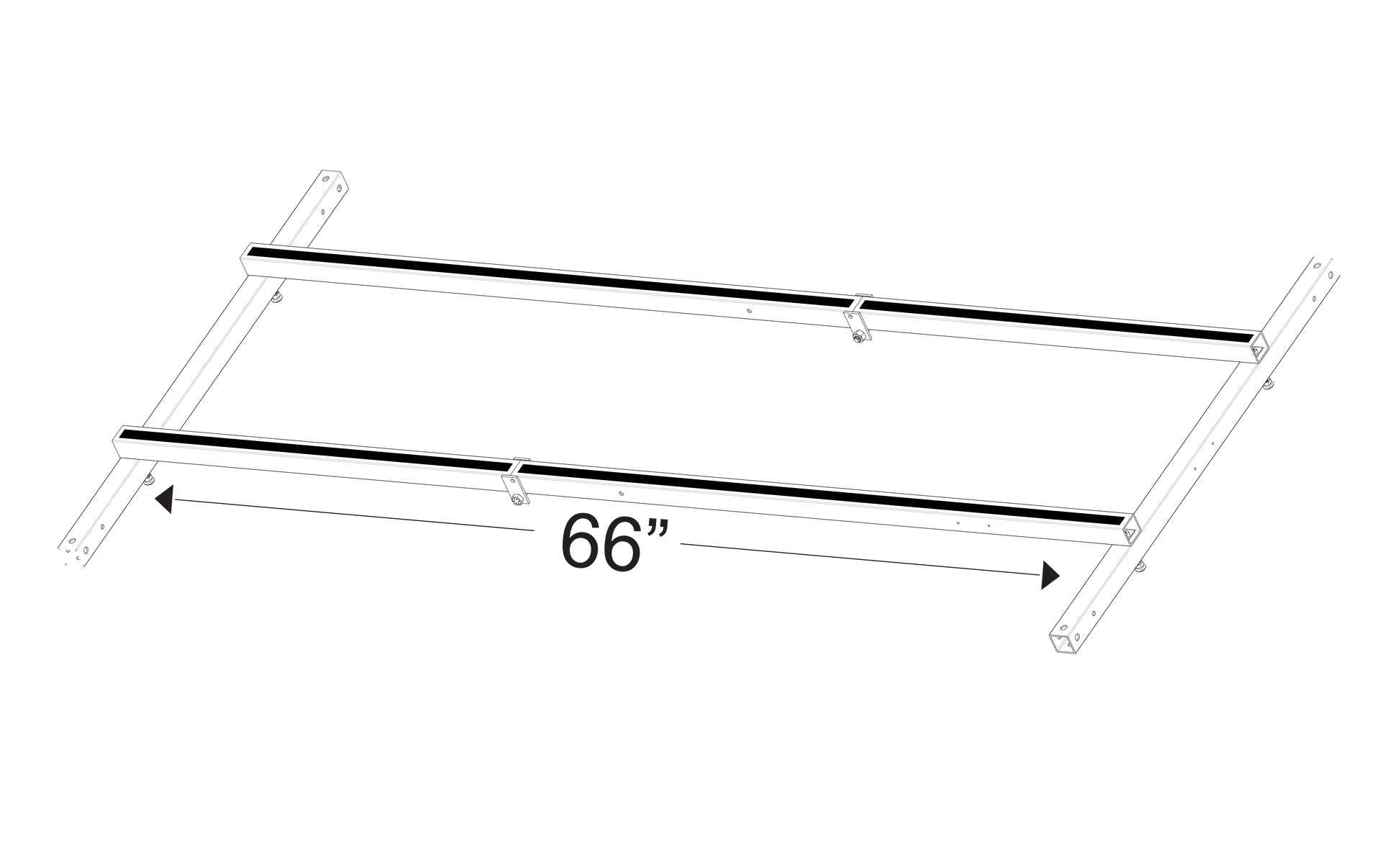 RAD REH66 air handler equipment hanger 66 inch dimensional view