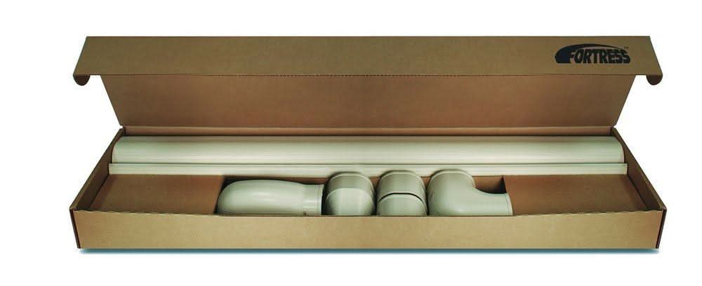 Tan mini split line set cover kit RectorSeal Fortress 84125 ivory beige HVAC line hide system with 4.5 inch duct sections and accessories