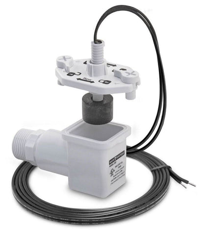 Safe-T-Switch SS2 condensate drain overflow protection switch installed on HVAC primary drain pan outlet